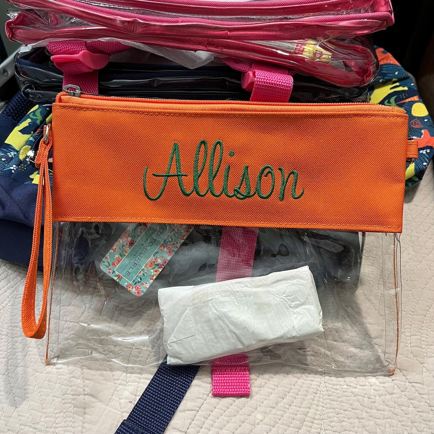 Monogrammed Clear Stadium Bag – Personalized Game Day & Concert Crossbody