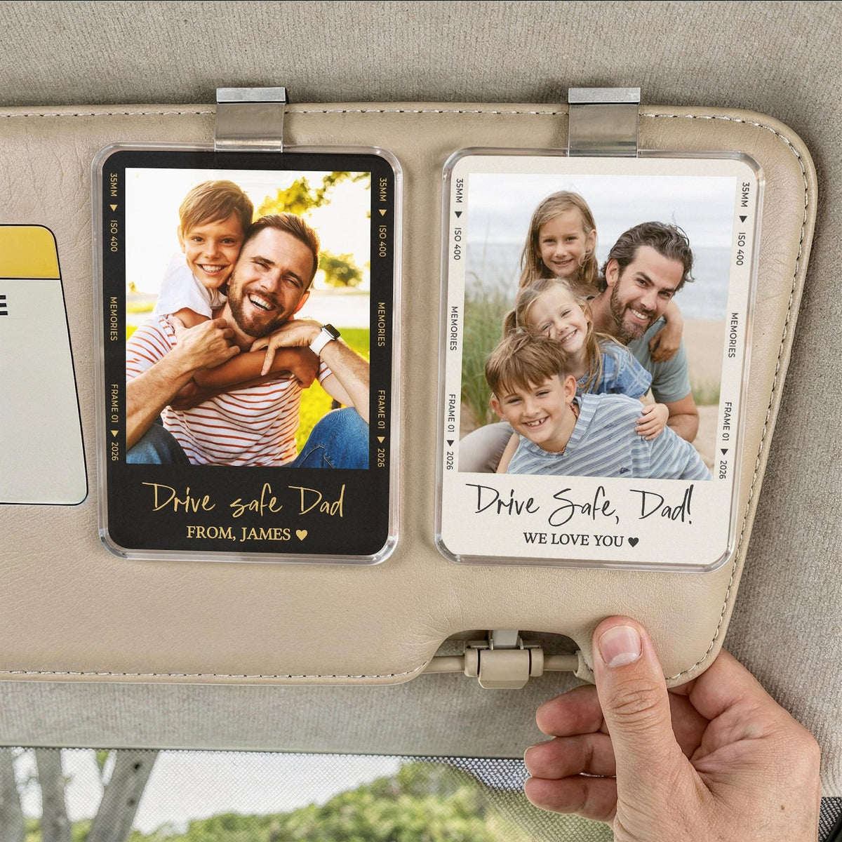 Fathers Day Gift For Dad Photo Car Visor Clip, Drive Safe Daddy, Drive Safe Sun Visor Clip
