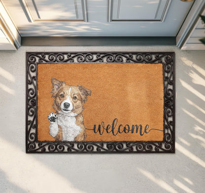 Personalized Pet Watercolor Portrait Doormat, Custom Dog Photo Welcome Mat
