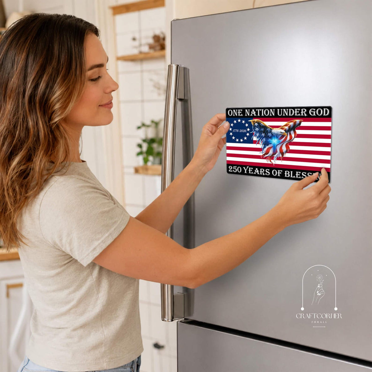 Patriotic Eagle Magnet, American Eagle Fridge Magnet, 1776 2026 Magnet