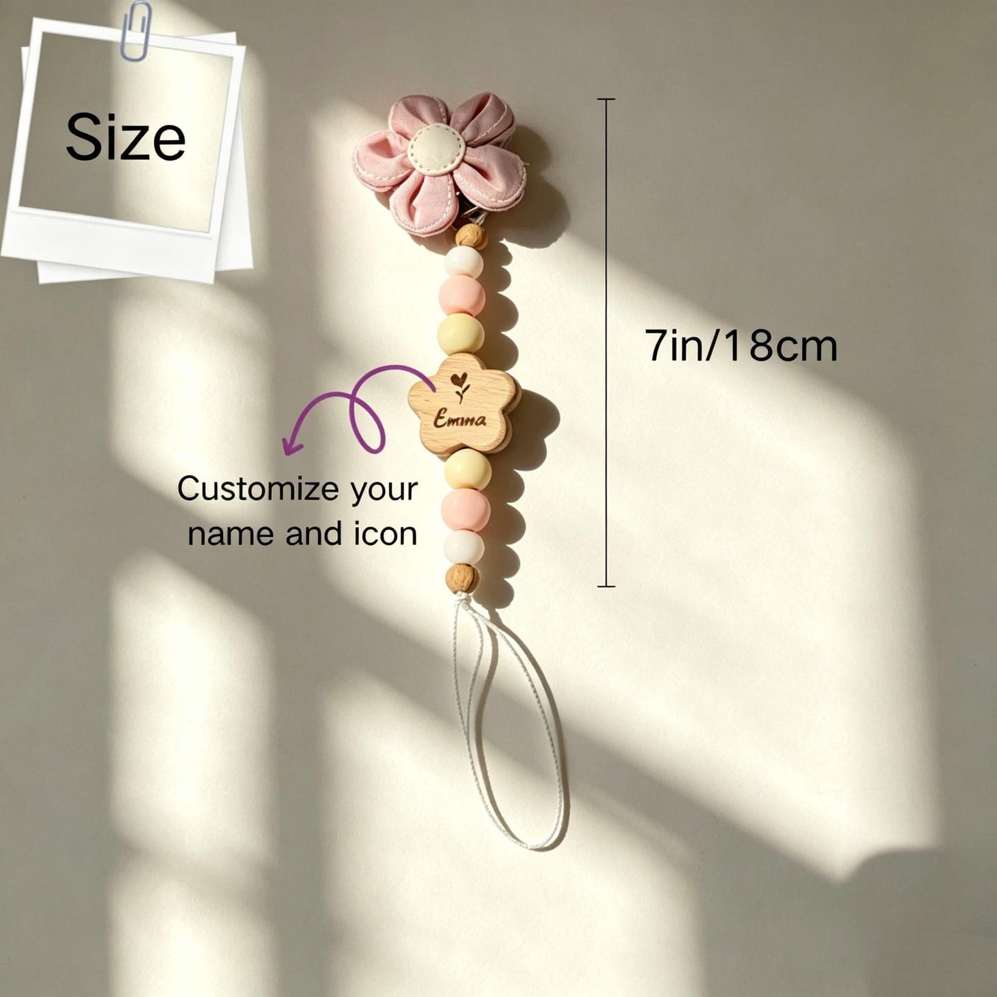 Personalized name-customizable pacifier clips