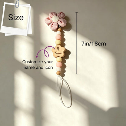 Personalized name-customizable pacifier clips