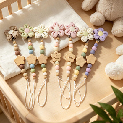 Personalized name-customizable pacifier clips