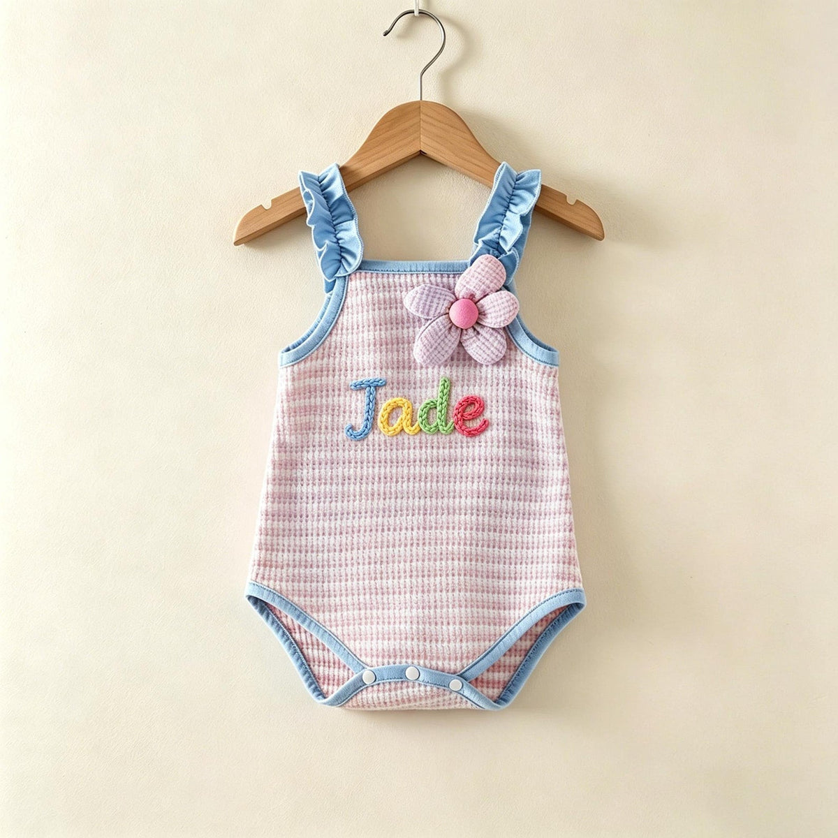 Personalized Baby Name Romper, Toddler Girl Romper, Newborn Smocked Outfit