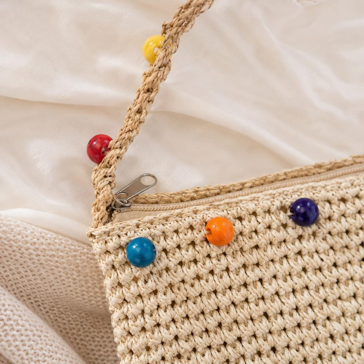 Personalized Name Straw Crossbody Bag, Custom Embroidery Kids Shoulder Bag