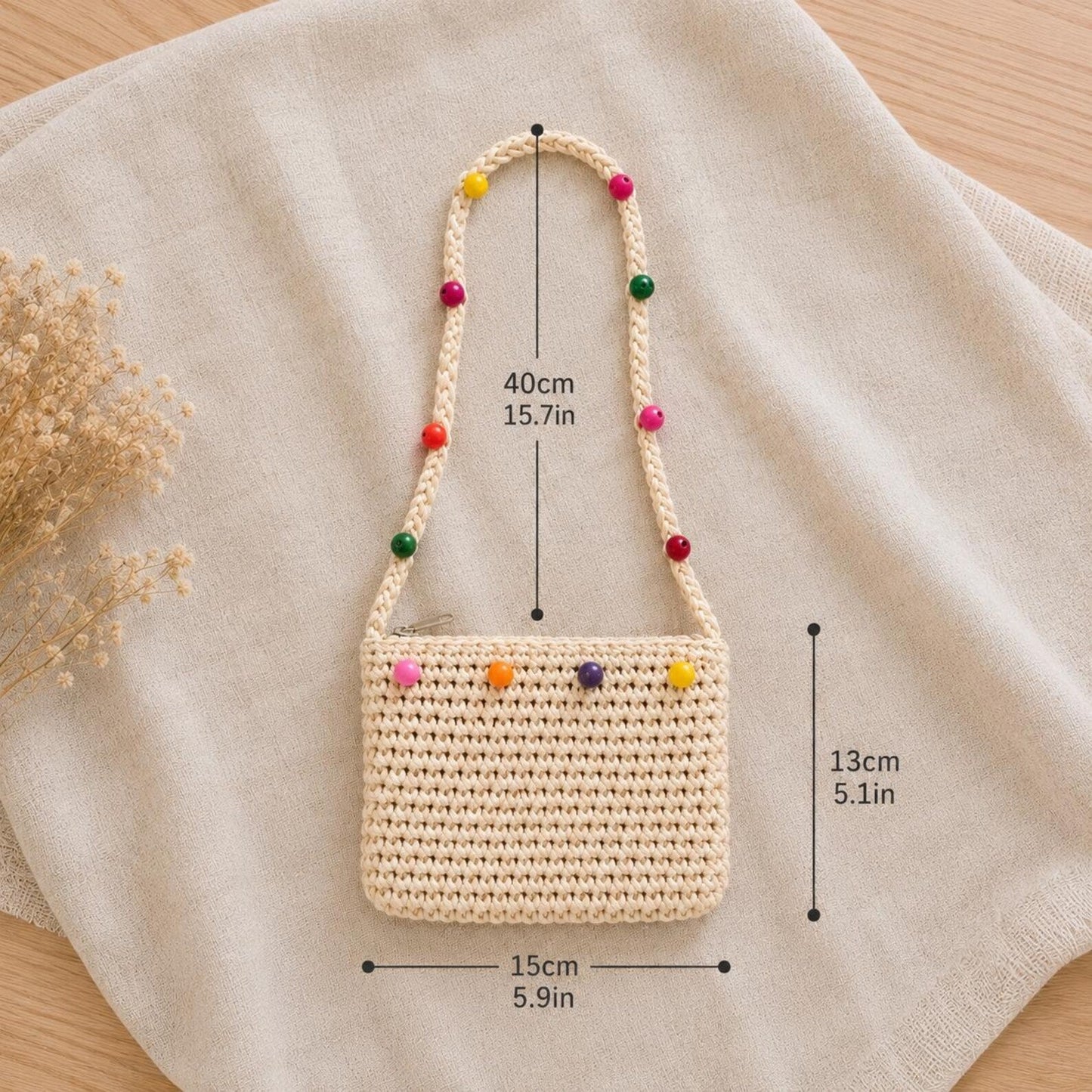 Personalized Name Straw Crossbody Bag, Custom Embroidery Kids Shoulder Bag