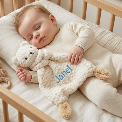 Personalized Plush Animal Lovey Blanket, Custom Name Security Comforter