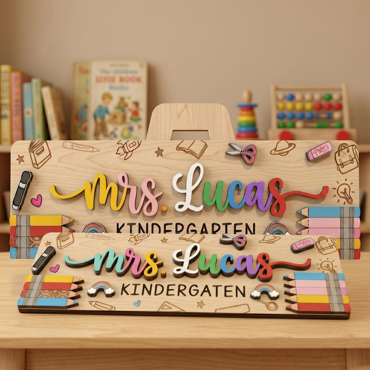 Personalized Teacher Name Sign, Custom Classroom Desk Decor, Teacher Appreciation Gift