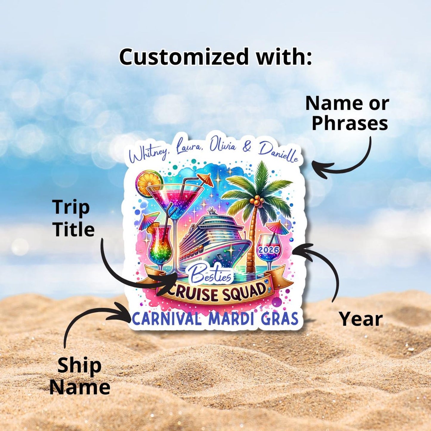 Personalized Cruise Squad Magnet 2026 Custom Cruise Door Keepsake Group Travel Souvenir Gift