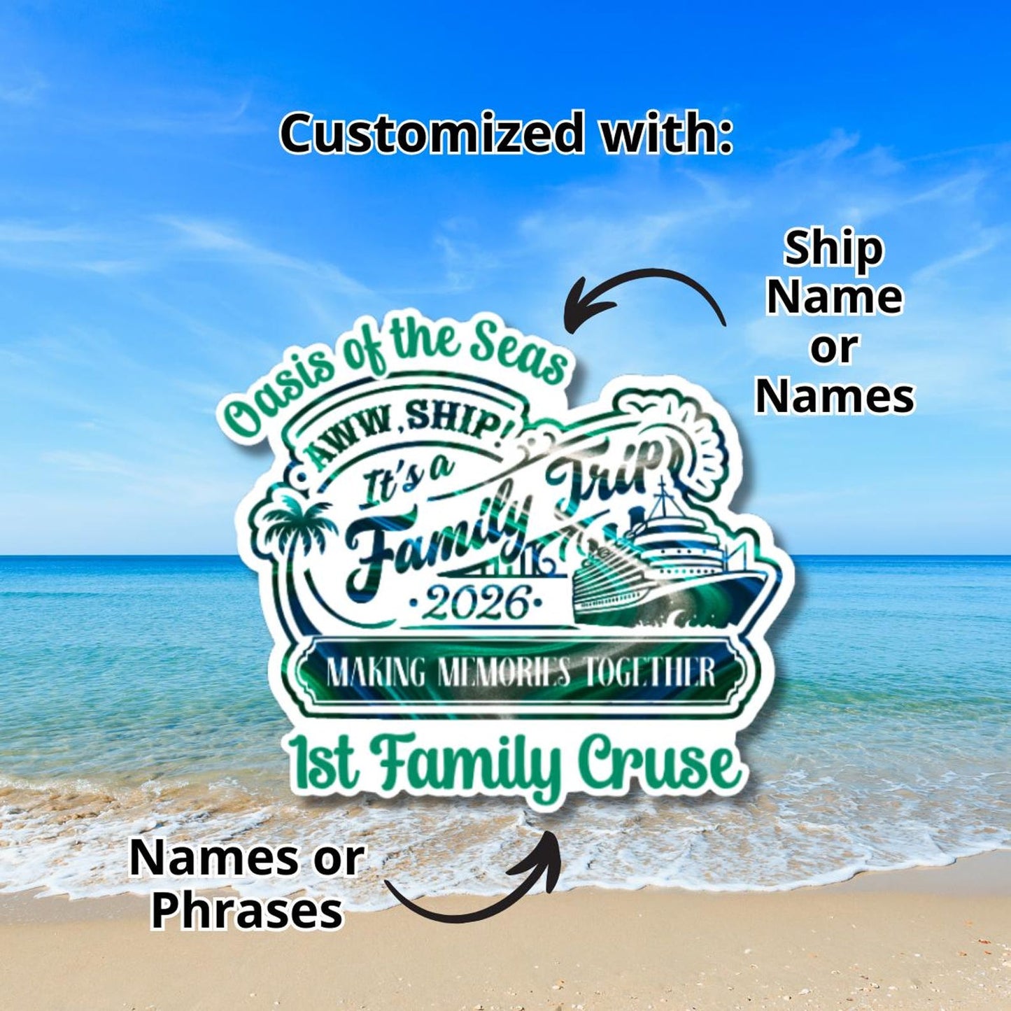 Family Trip Magnet Personalized Cruise Ship Magnet