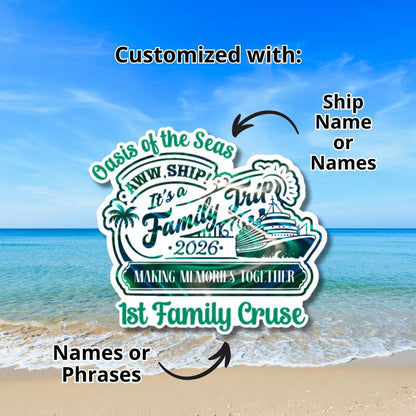 Family Trip Magnet Personalized Cruise Ship Magnet