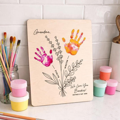 Personalized Fathers Day handprint Art Project Best Dad Best Grandpa with Paint