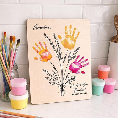 Personalized Fathers Day handprint Art Project Best Dad Best Grandpa with Paint