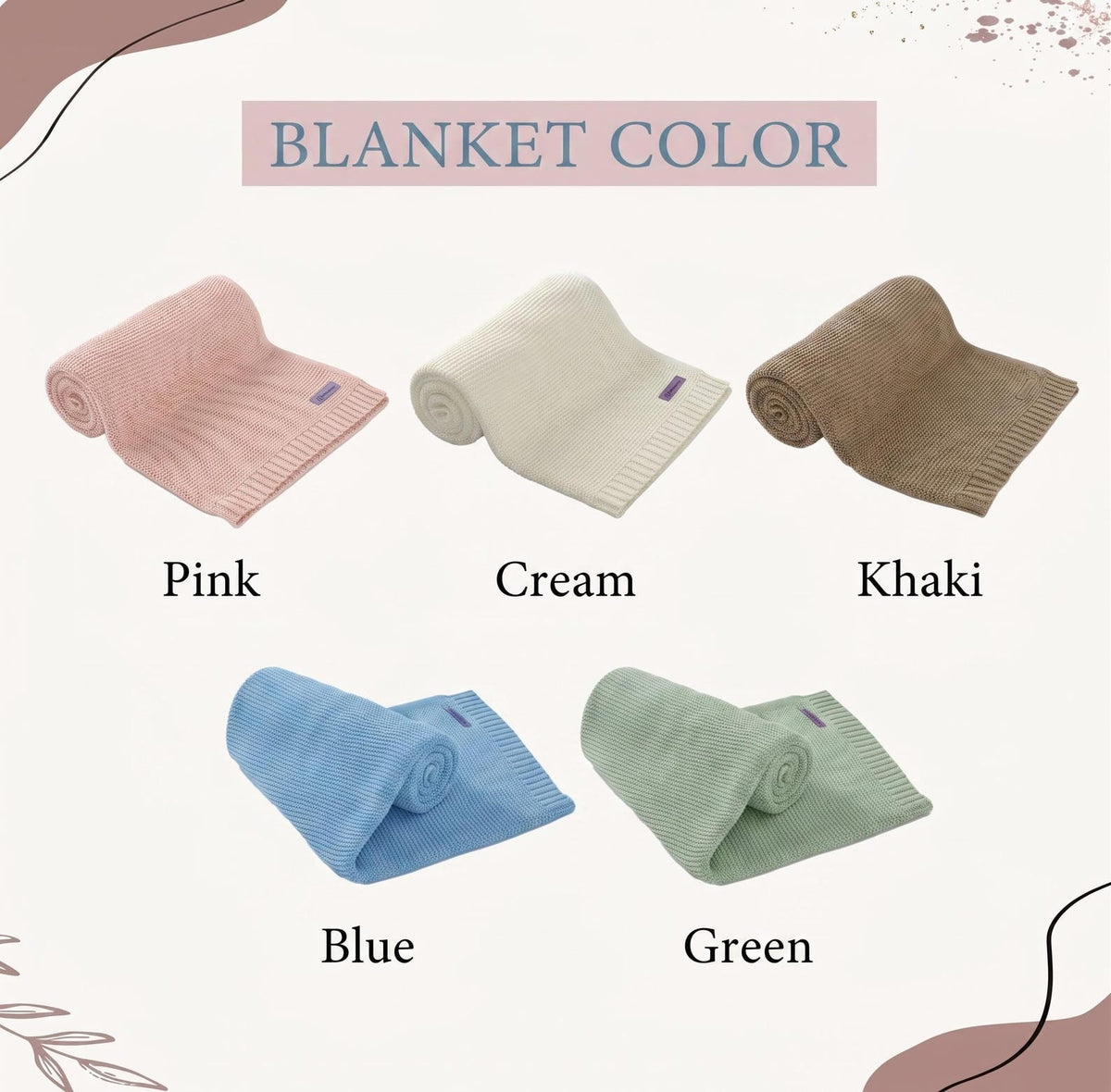 Custom Floral Baby Name Blanket, Newborn Hospital Gift,  Custom Baby Gift