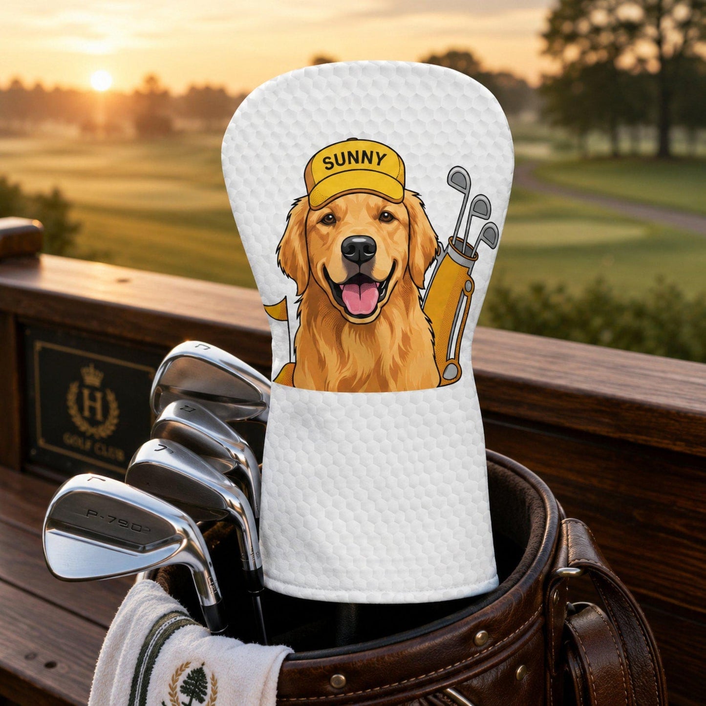 Custom Dog Name Golf Club Head Cover, Personalized Pet Photo Driver Cover