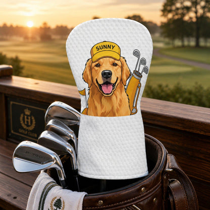 Custom Dog Name Golf Club Head Cover, Personalized Pet Photo Driver Cover