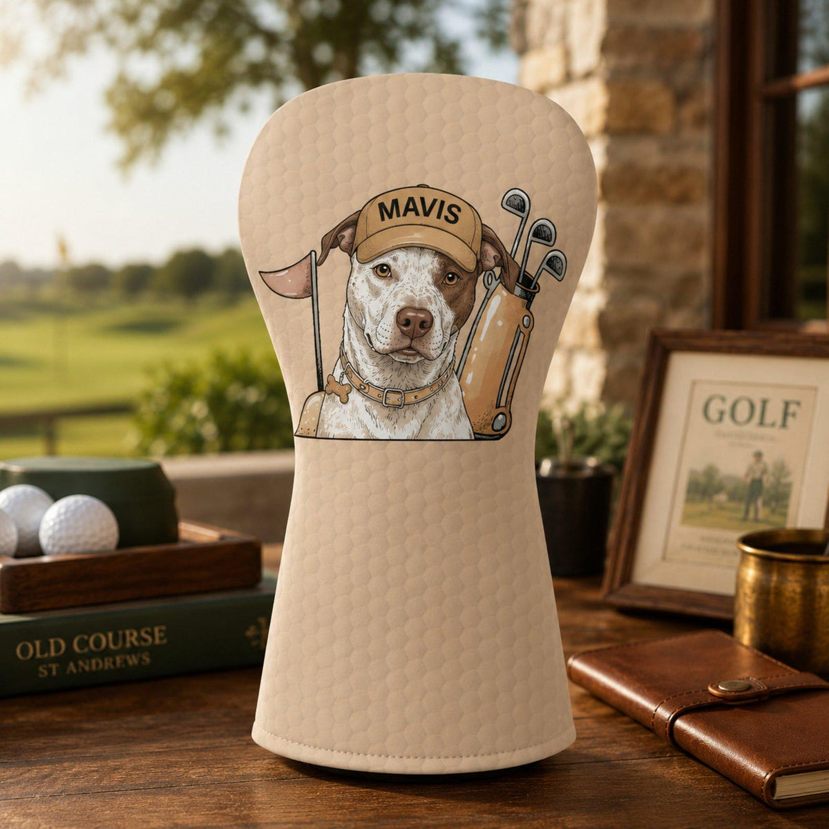 Custom Dog Name Golf Club Head Cover, Personalized Pet Photo Driver Cover