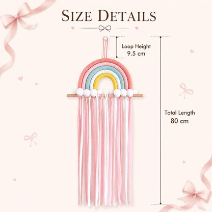 Personalized Rainbow Hair Bow Holder, Handmade Nursery Wall Hanging