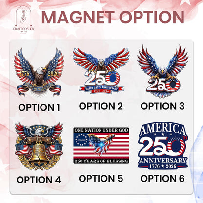 Patriotic Eagle Magnet, American Eagle Fridge Magnet, 1776 2026 Magnet