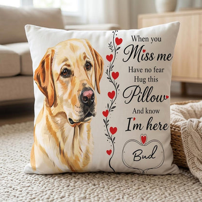 Pet Memorial Pillow with Custom Portrait & Personalised Name
