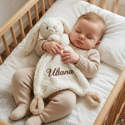 Personalized Plush Animal Lovey Blanket, Custom Name Security Comforter