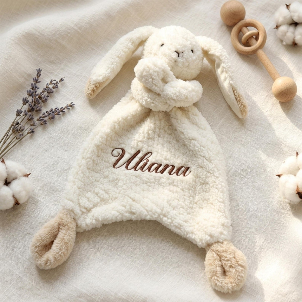 Personalized Plush Animal Lovey Blanket, Custom Name Security Comforter