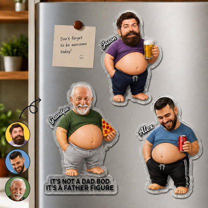 Custom Dad Bod Belly Magnet, Personalized Photo Squishy Fridge Funny Magnet