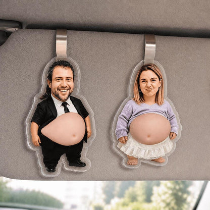 Custom Face Fridge Magnet, Personalized Couple Gift, Funny Belly Magnet