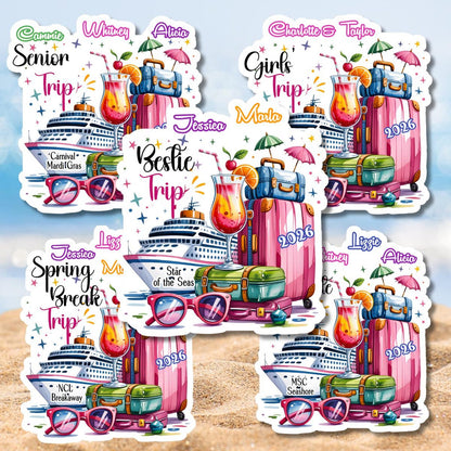 Personalized Suitcase Magnet Cruise Trip Keepsake Custom Name Ship Name Travel Gift