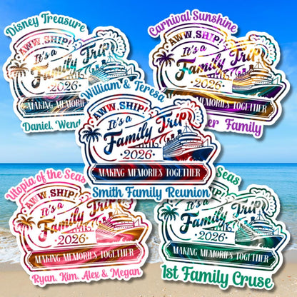 Family Trip Magnet Personalized Cruise Ship Magnet