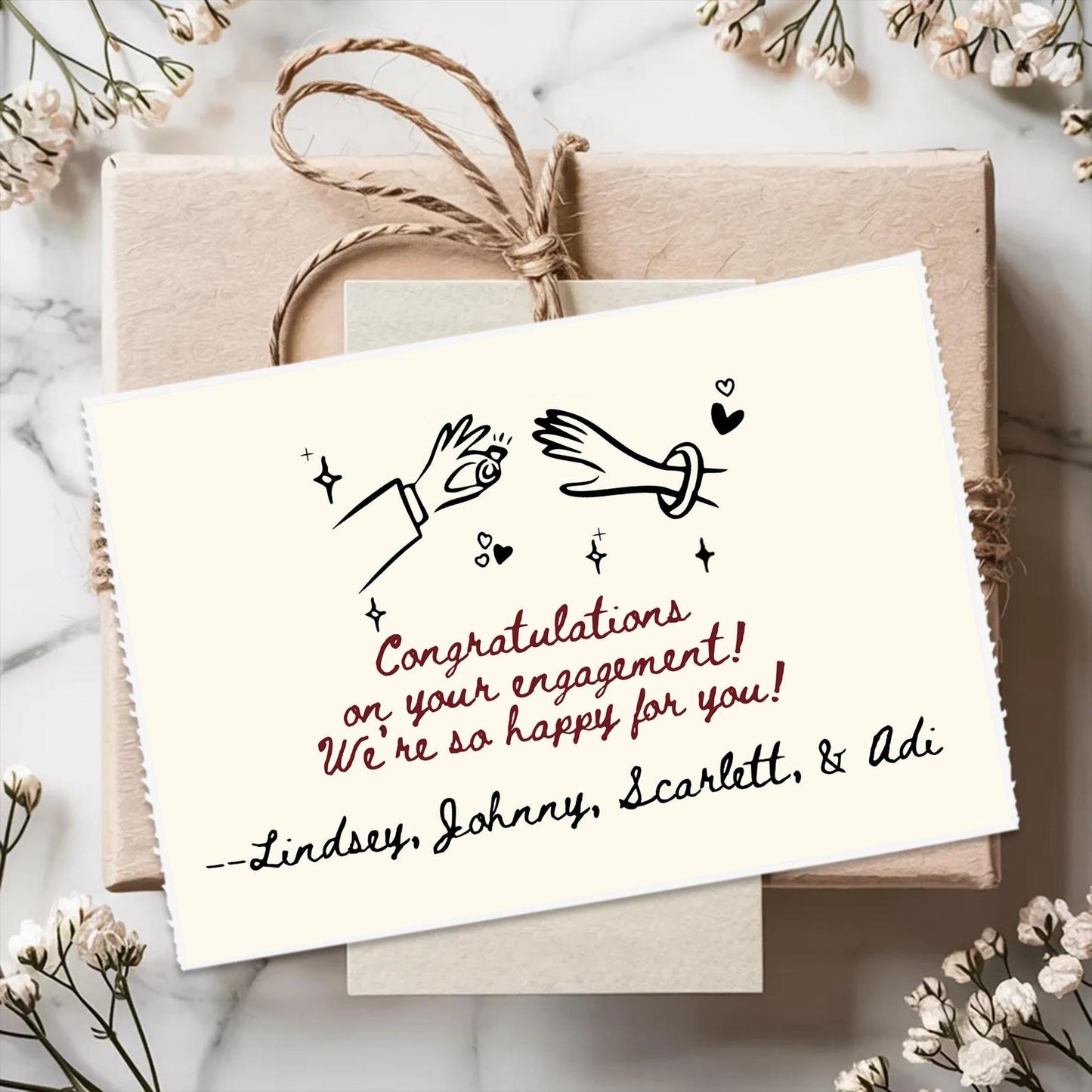 2 Sided Ceramic Ornament, Custom Engagement Gift, Personalized Engagement Gift for Engaged Couples