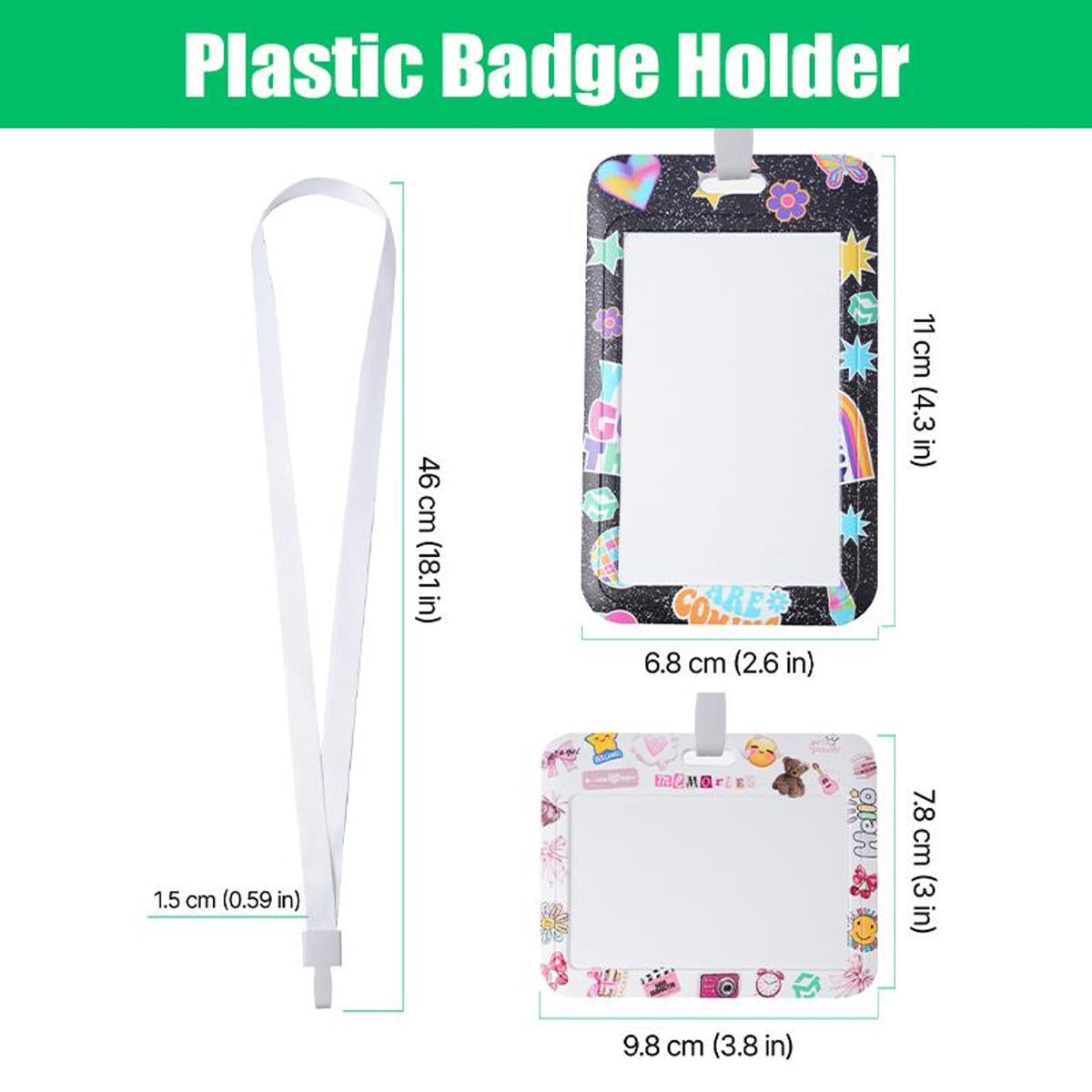 Custom Portrait Teacher Badge Holder, Personalized Cartoon Avatar ID Card Holder