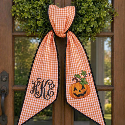 Personalized Wreath Sash, Custom Ribbon Banner, Farmhouse Front Door Decor