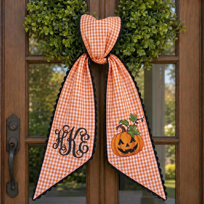 Personalized Wreath Sash, Custom Ribbon Banner, Farmhouse Front Door Decor