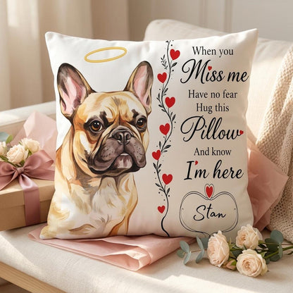 Pet Memorial Pillow with Custom Portrait & Personalised Name