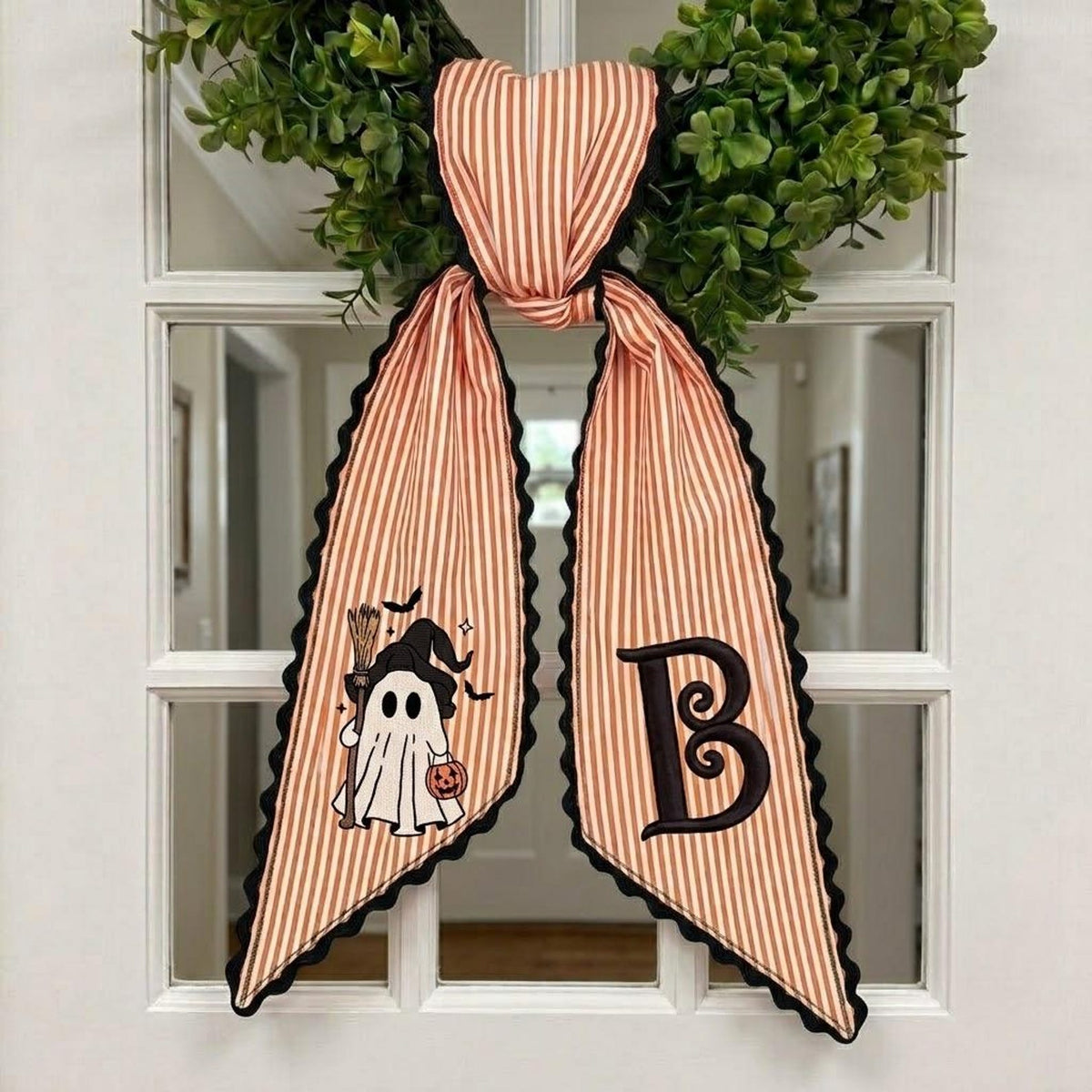Custom Witch Ghost Halloween Wreath Sash