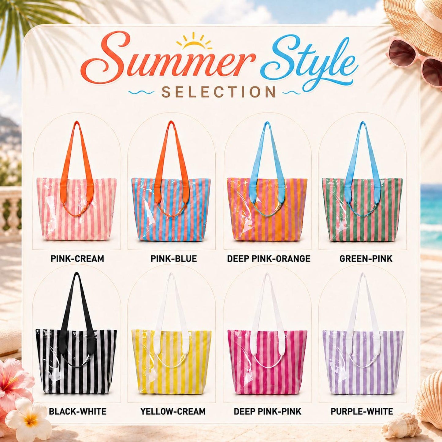 Custom Name Tote Bag, Personalized Embroidered Beach Bag
