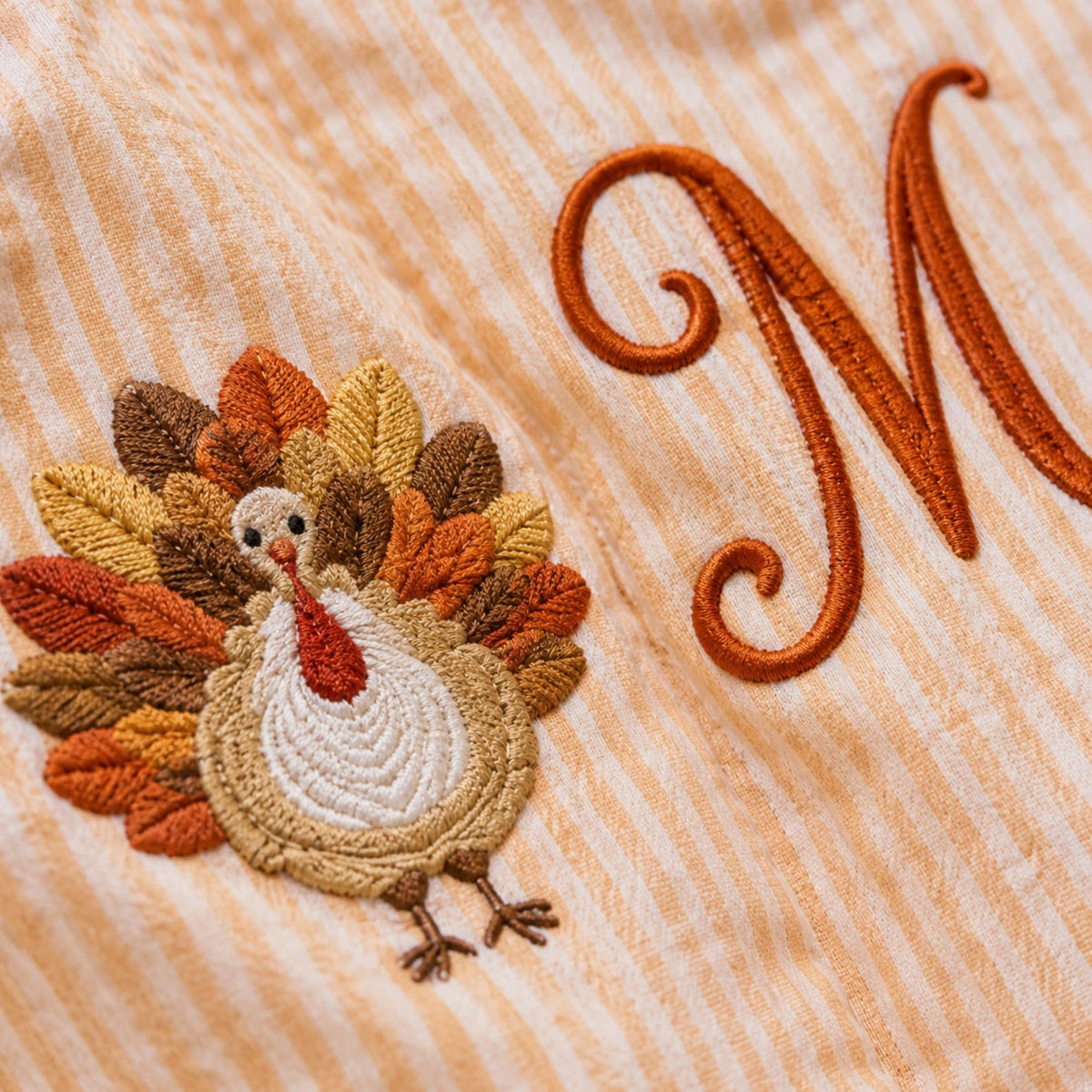 Thanksgiving Wreath Sash, Personalized Pumpkin Monogram Door Sash