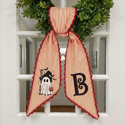 Custom Witch Ghost Halloween Wreath Sash