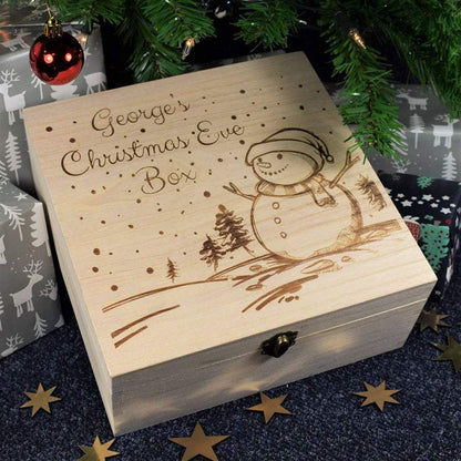 Engraved Christmas Eve Box-Wooden Christmas Box for Children