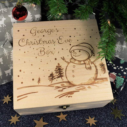 Engraved Christmas Eve Box-Wooden Christmas Box for Children