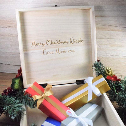 Engraved Christmas Eve Box-Wooden Christmas Box for Children