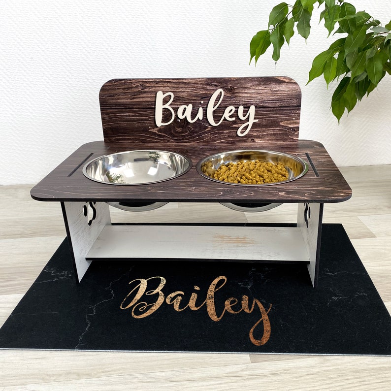 Raised Pet Bowl Stand Comes With Bowls Multiple Sizes Pet Feeder