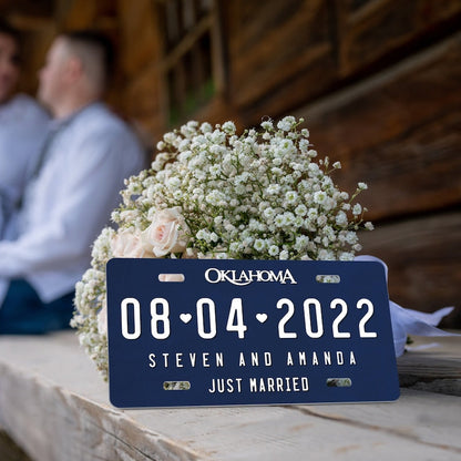 Wedding License Plate - Just Married Mr and Mrs