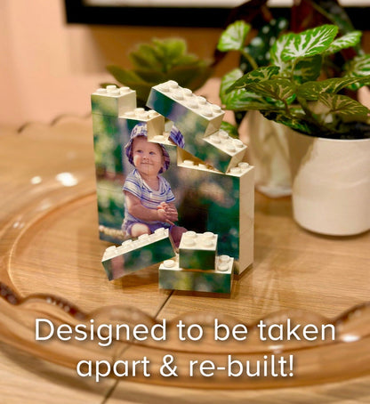 Personalised Daddy & Me  Brick Photo block, Gift for Dad