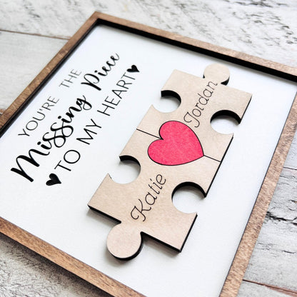 Couple Heart Plaque | Missing Piece of My Heart | Valentine Gifts
