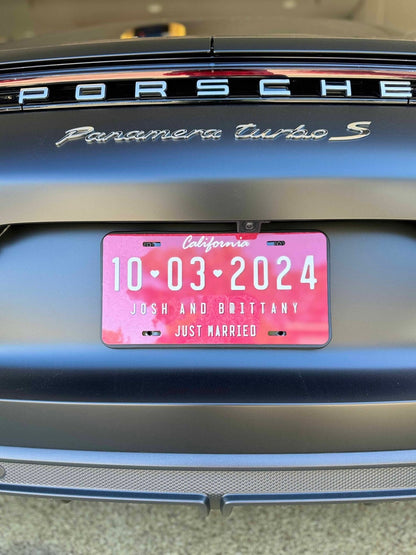 Wedding License Plate - Just Married Mr and Mrs