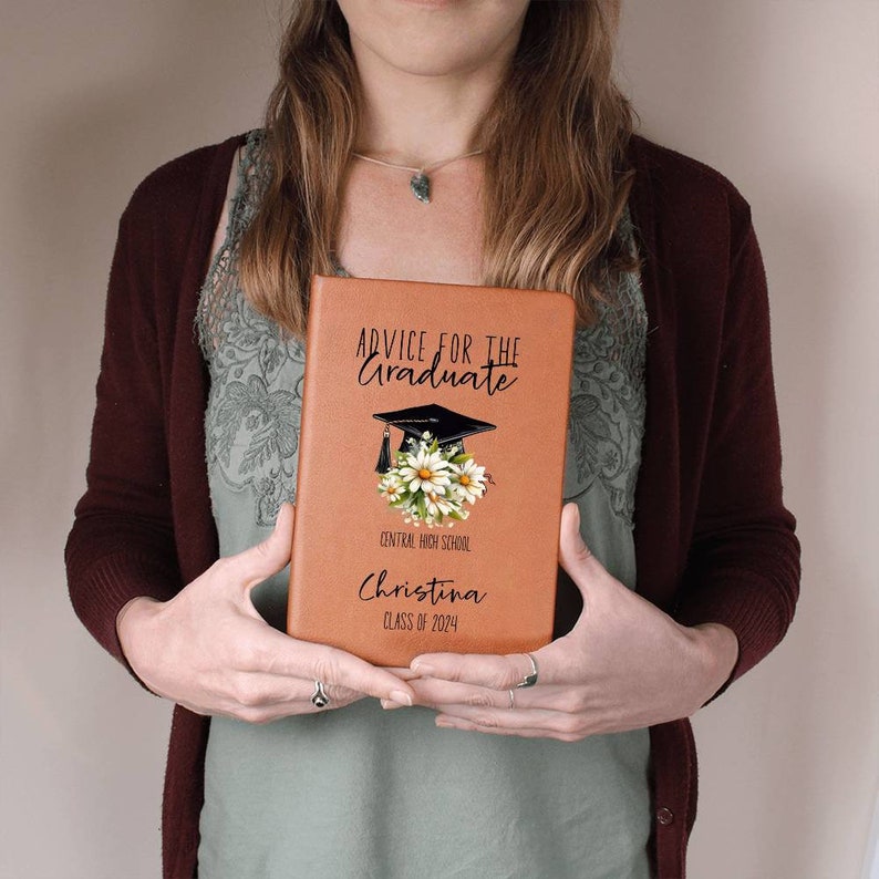 Graduation Gifts for Girls Personalized Leather Journal Advice for the Graduate Guest