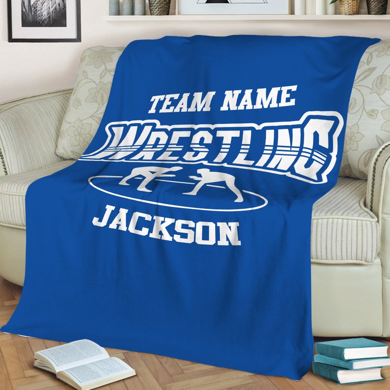 Personalized Wrestling Blanket, Custom Name Blankets