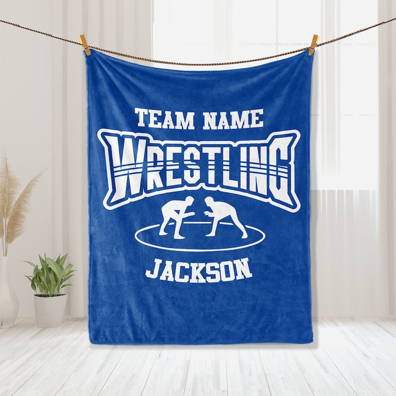 Personalized Wrestling Blanket, Custom Name Blankets